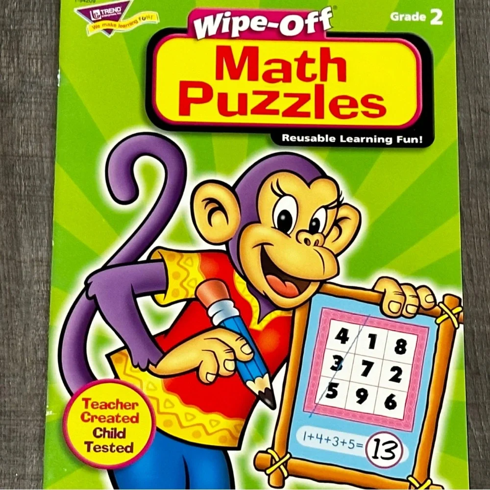 💞 New 2nd Grade Dry Erase Math Puzzles Reusable Educational Workbook